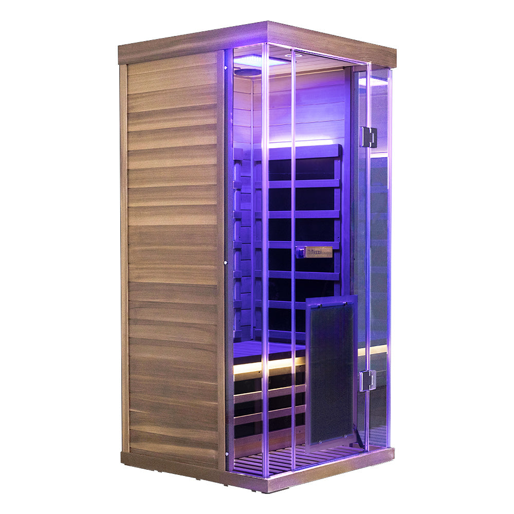 1 Person Red Cedar Full Glass Sauna