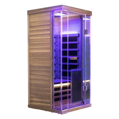 1 Person Red Cedar Full Glass Sauna