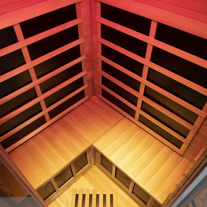 Corner Red Cedar Full Glass Sauna