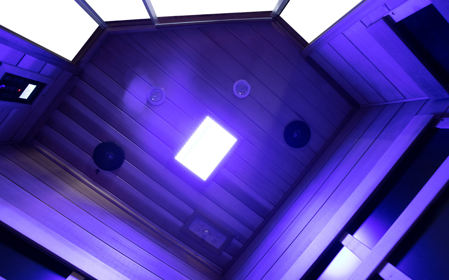 Corner Red Cedar Full Glass Sauna