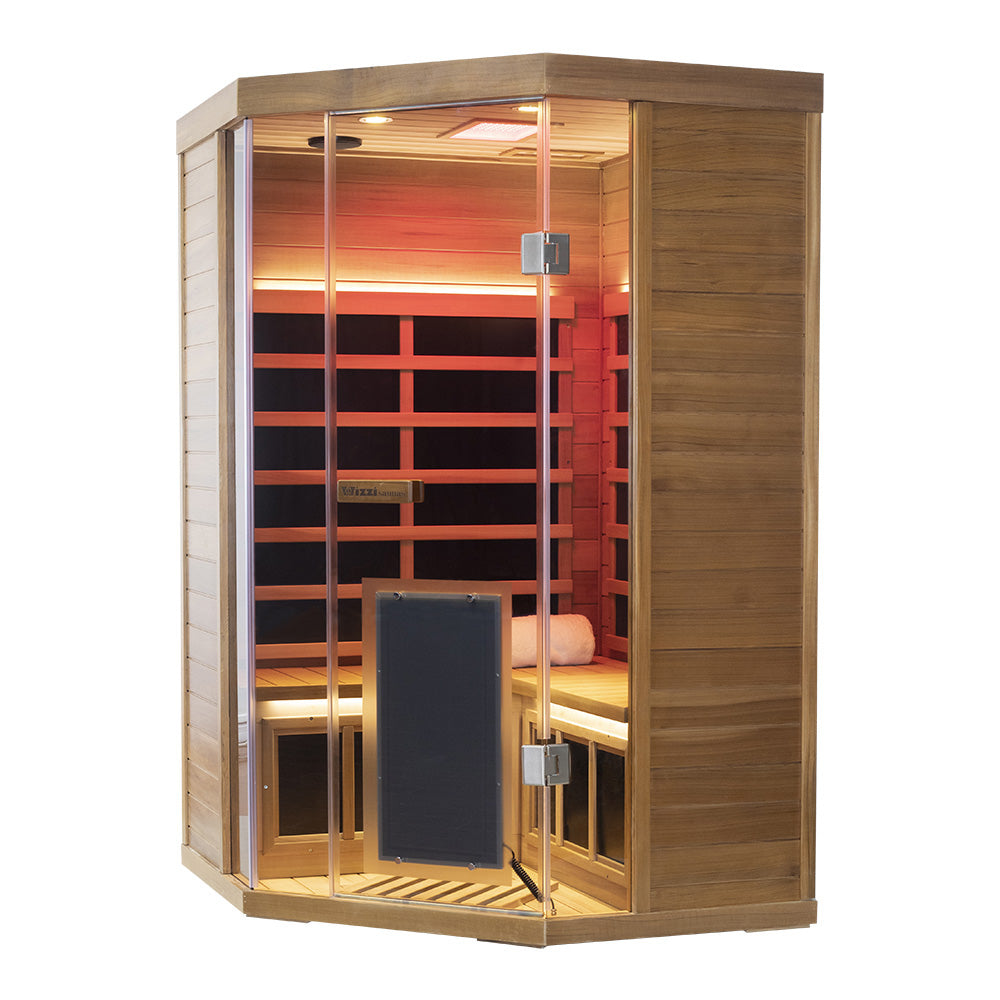 Corner Red Cedar Full Glass Sauna