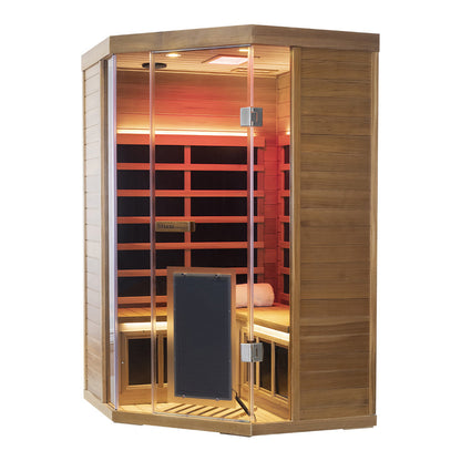 Corner Red Cedar Full Glass Sauna